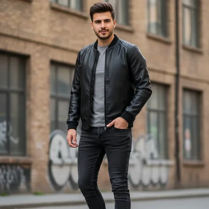 کاپشن چرم مردانه مدل Artim