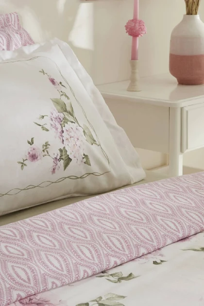 سرویس روتختی دو نفره Karaca Home مدل Rosales ساتن - سفید