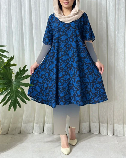 پیراهن کوتاه مریم گلی 6076