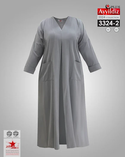 مانتو آزاد جلو باز زنانه سایز بزرگ کد 3324