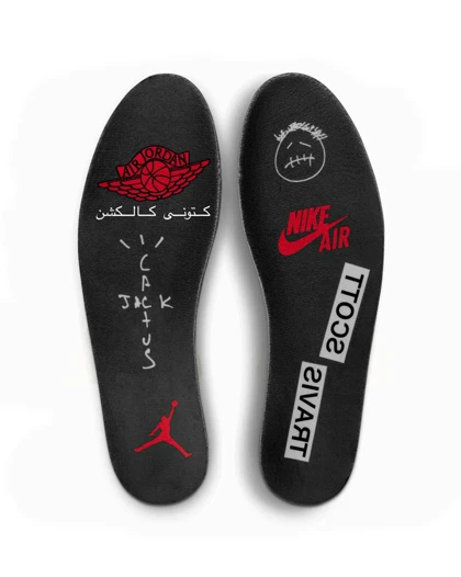 کتانی ویتنامی نایکی ایر جردن وان تراویس اسکات مشکی قرمز Nike Air Jordan 1 Low OG Travis Scott black red