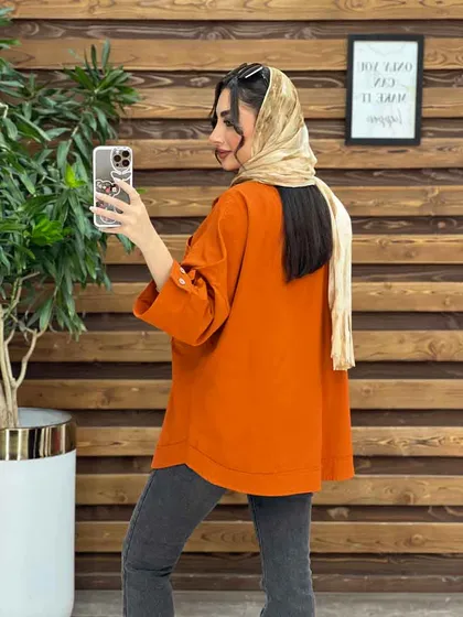 مانتو شومیزی سر جیب مثلثی