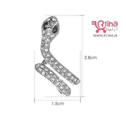 گوشواره فانتزی مدل مار (یک سوراخ با حلقه مخصوص لاله گوش)