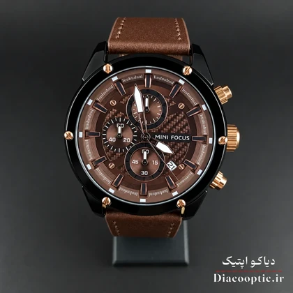 ساعت مچی مردانه اورجینال موتور ژاپن برند مینی فوکوس سه موتور مدل Mf0161G.03 بند چرم