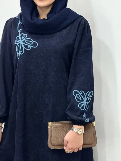 پیراهن مانتویی گلدوزی یامین