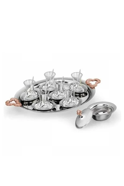 سرویس لیوان چای KORKMAZ مدل A1782-2 شیشه‌ای