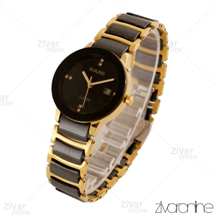 ساعت رادو زنانه سرامیکی طلایی مشکی 103620
