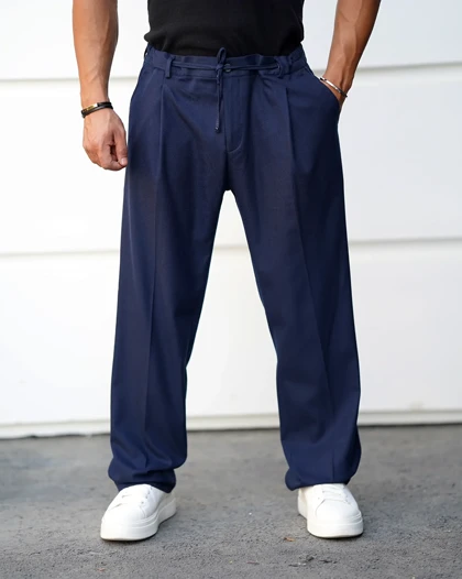 شلوار پارچه‌ای مردانه نیم بگ فیت پاییزه