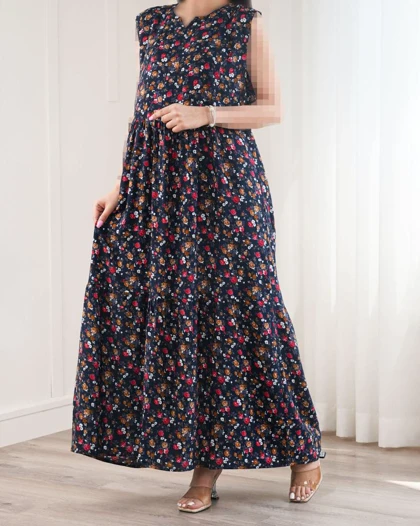 پیراهن نخی گلریز کد 29858