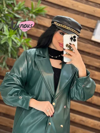 پالتو چرم شش دکمه