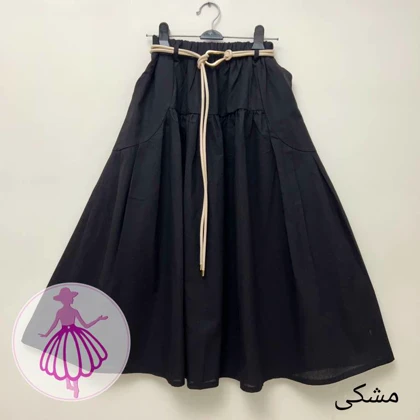 دامن لینن پیله دار جولیا در رنگبندی متنوع(کد1459)