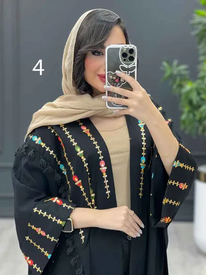 مانتو بلند طرح دار ترکیبی