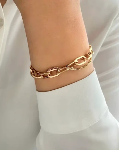 دستبند دو لاین آویز قلب ژوپینگ