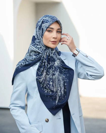 روسری ابریشم توییل قواره 90 30184