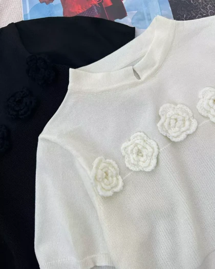 بلوز بافت 3 گل کد 5439