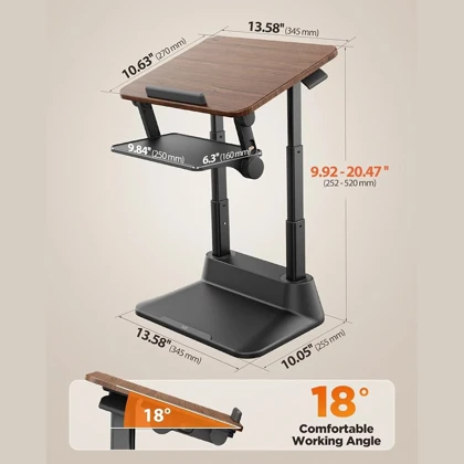 میز تحریر و لپ تاپ تا 17 اینچ سایجی Saiji مدل D8 ارتفاع قابل تنظیم