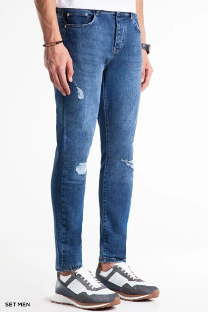 شلوار جین مردانه اسلیم زاپ‌دار