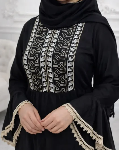 ساحلی مشکی آستین کلوش 7385