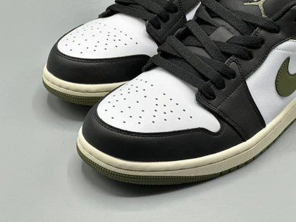 کتانی نایکی جردن1 لو بلک مدیوم اولیو/Nike Air Jordan1 low Black olive