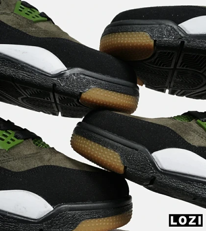 کتانی ساق‌دار زنانه و مردانه سبز زیتونی Nike air jordan 4 مدل 6469