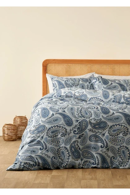 سرویس روتختی دو نفره Bella Maison مدل Paisley ساتن - آبی