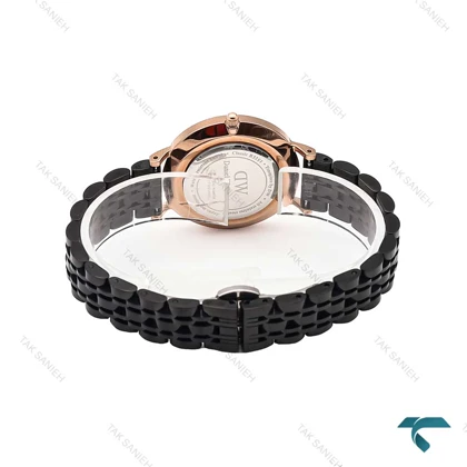 ساعت دنیل ولینگتون زنانه مشکی قاب رزگلد مدیوم DW-6326-L