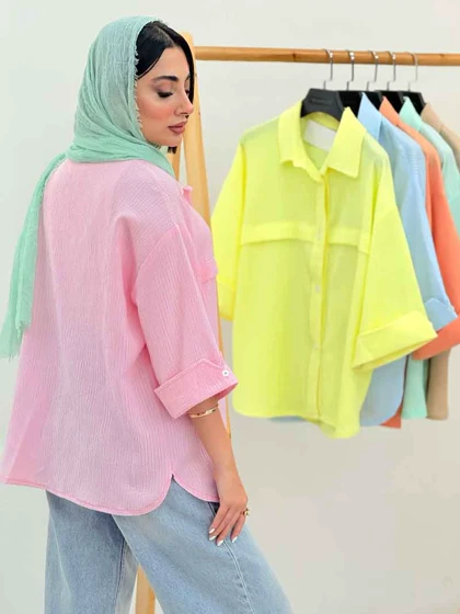 مانتو برش‌دار سر آستین دکمه