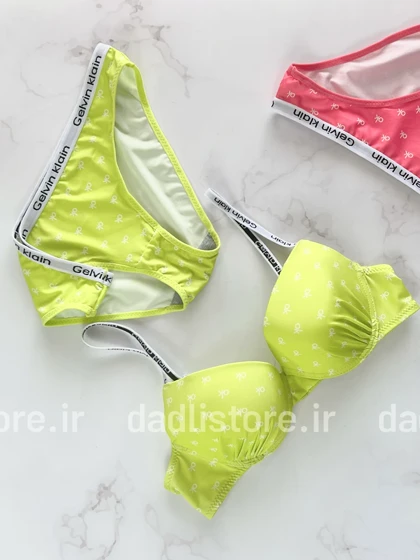 ست شورت و سوتین اسفنجی فنر دار بند اسپورت Gelvin Klain طرح OK