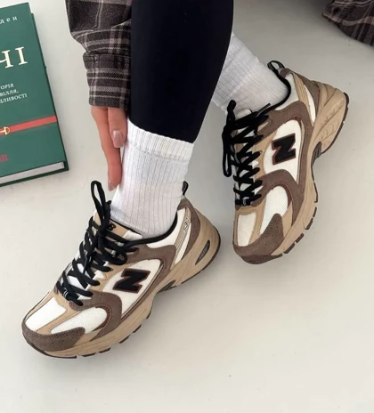 کتانی ویتنامی نیوبالانس 530 قهوه ایی New balance 530 Dark Mushroom