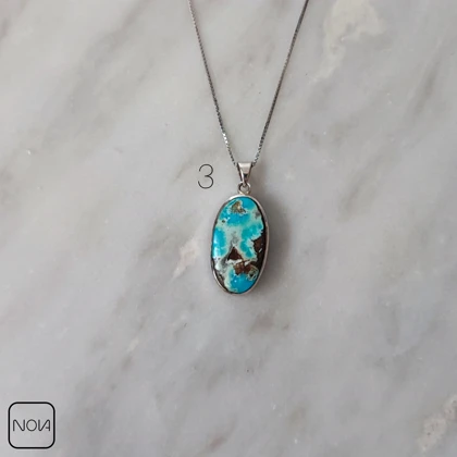 گردنبند فیروزه زنانه - کد 251288