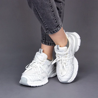 کفش کتانی زنانه بالنسیاگا مدل Balenciaga3xl سفید طوسی