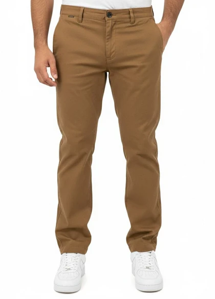 شلوار مردانه بنگال کش دم پا ساده مدل Behnam-خاکی