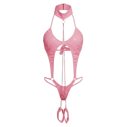 بادی چرم فانتزی زنجیردار صورتی ویتاریتا کد 412