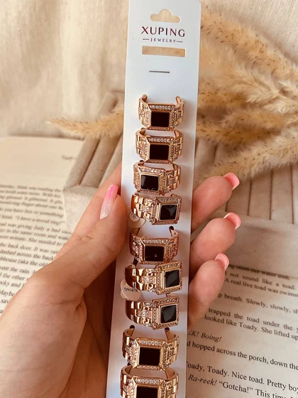 انگشتر زنانه و مردانه نگین مشکی ژوپینگ M87