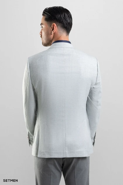 کت تک مردانه یقه انگلیسی نیم آستر دو دکمه