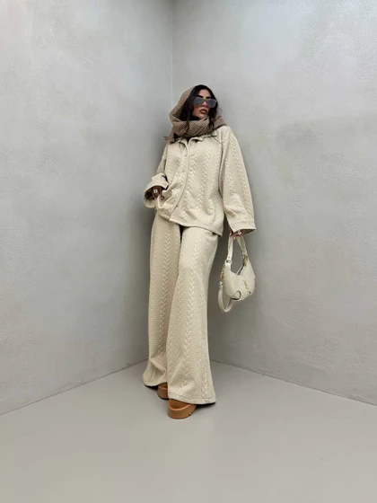 ست شومیز و شلوار زنجیربافت