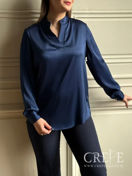 شومیز یقه فرنچ راه راه