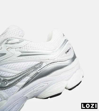 کفش کتانی مردانه و زنانه سفید طوسی Saucony pro grid omni 9 مدل 8634