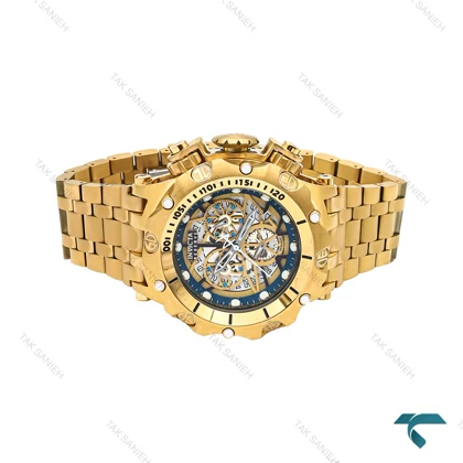 ساعت اینویکتا هیبرید مردانه طلایی صفحه سرمه ای اسکلتون Invicta-6255-G