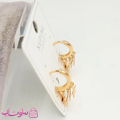گوشواره زنانه حلقه‌ای ژوپینگ با آویز ستاره