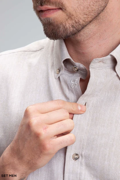 پیراهن مردانه آستین کوتاه لینن