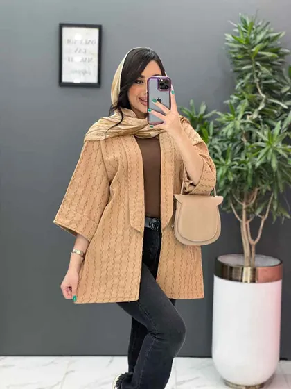 مانتو کوک دوزی آستین پاکتی