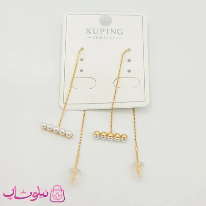 گوشواره بخیه ای ژوپینگ مدل مرواریدی