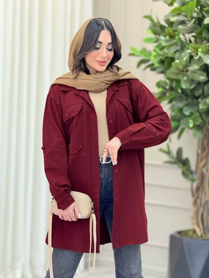 مانتو کتان جیب پیله آیتک