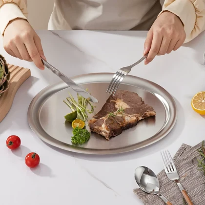 بشقاب بیضی استیل سیلور