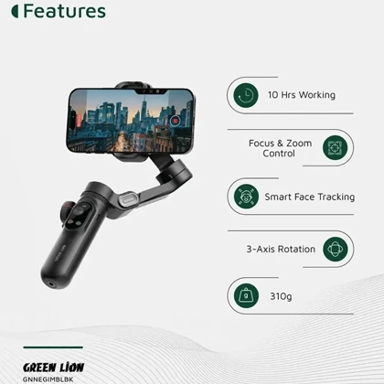 گیمبال و استابلایزر 3 محوره با ردیابی چهره هوشمند گرین لاین GXV-3
