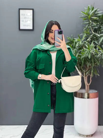 مانتو لینن دو جیب بالا
