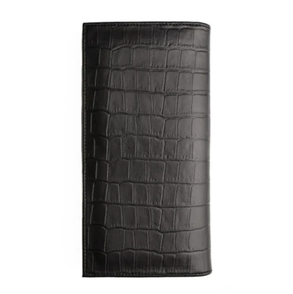 کیف پول کتی چرم طبیعی خط‌دار