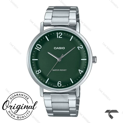 ساعت کاسیو مردانه MTP-VT03D-3B سیلور صفحه سبز Casio-10423-G