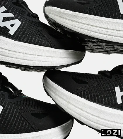 کفش کتانی مشکی سفید آبی HOKA